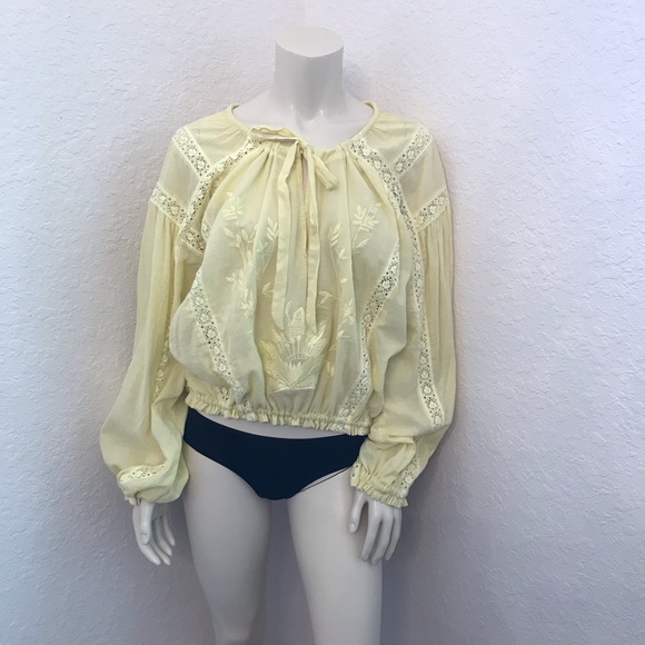 Free People NWT Maria Maria lace & crochet blouse - Picture 5 of 7